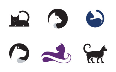 Cute Cat icon design vector illustration design template v.16