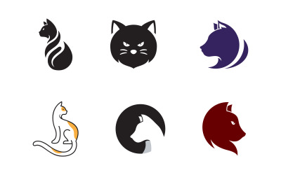 Cute Cat icon design vector illustration design template v.17