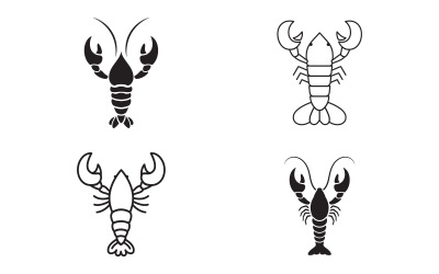 Krewetka owoce morza ikona wektorowa ilustracja projekt szablonu v.17