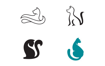 Niedliche Katzensymbol-Design-Vektor-Illustrations-Design-Vorlage v.18