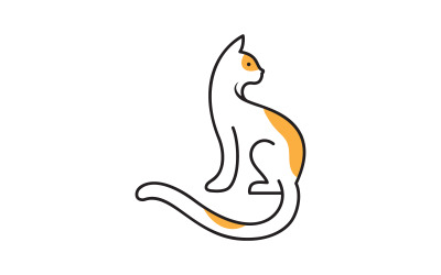 Sevimli Kedi simgesi tasarım vektör çizim tasarım şablonu v.10