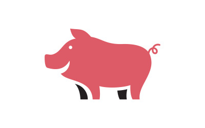 Pig cute symbol Template vector icon illustration design v.12