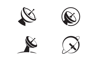 Plantilla de diseño de icono vectorial global de satélite v.17