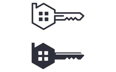 Plantilla de diseño de ilustración vectorial de icono de propiedad clave v.9
