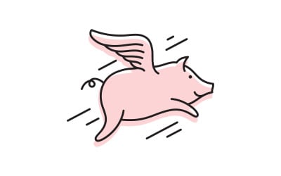 Świnka słodki symbol Szablon ikona wektorowa ilustracja projekt v.8