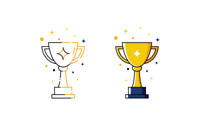 Trophy Winner Vector icon design illustration Template v.16