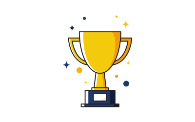 Trophy Winner Vector icon design illustration Template v.8