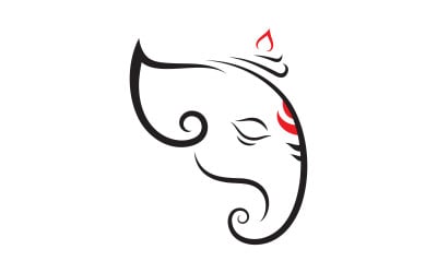 Ganesha Logo Vector icon design illustration Template v.3