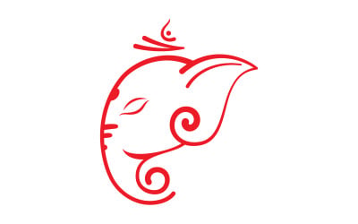 Ganesha Logo Vector icon design illustration Template v.5