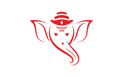 Ganesha Logo Vector ícone design ilustração Modelo v.14