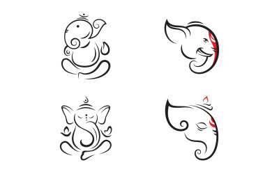 Ganesha Logo Vector pictogram ontwerp illustratie Template v.20