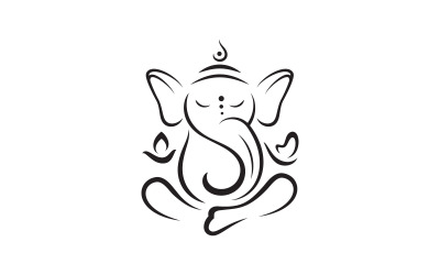 Ganesha Logo Wektor ikona projekt ilustracja Szablon v.10