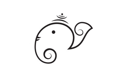 Ganesha Logo Wektor ikona projekt ilustracja Szablon v.16