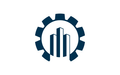 Ilustración de diseño de icono vectorial de la industria de engranajes Plantilla v.13