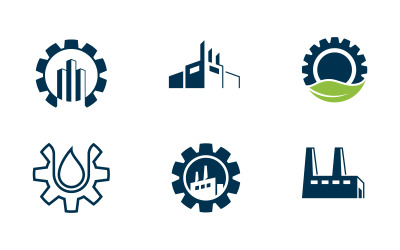 Ilustración de diseño de icono vectorial de la industria de engranajes Plantilla v.16