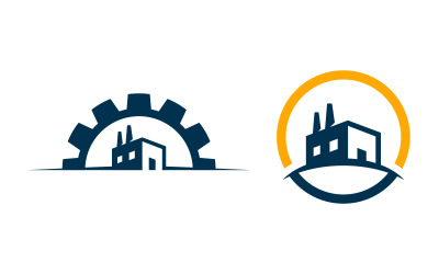 Ilustración de diseño de icono vectorial de la industria de engranajes Plantilla v.6