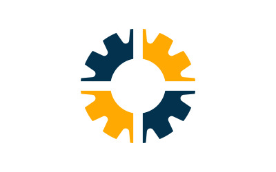Ilustración de diseño de icono vectorial de la industria de engranajes Plantilla v.7