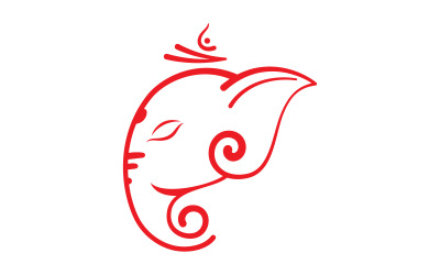 Ilustración del diseño del icono del vector del logotipo de Ganesha Plantilla v.5
