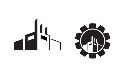 Modello di progettazione dell&amp;#39;icona vettoriale dell&amp;#39;industria degli ingranaggi v.2