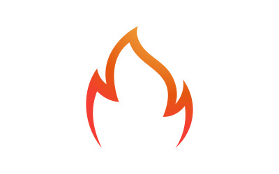 Danger hot flame fire icon vector design template v.10