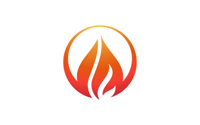 Danger hot flame fire icon vector design template v.5