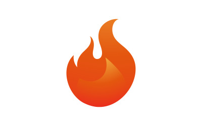 Danger hot flame fire icon vector design template v.9