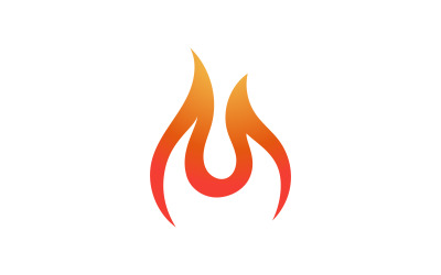 Gefahr, heiße Flamme, Feuer, Symbol, Vektor, Design-Vorlage, v.8