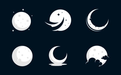 Moon space concept Vector icon design illustration Template v.13