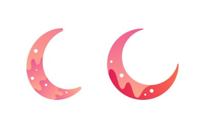 Moon space concept Vector icon design illustration Template v.1