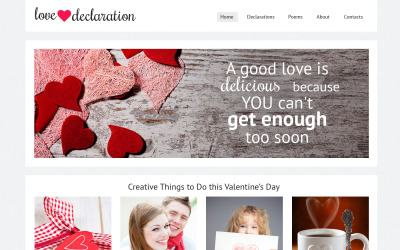Modello di sito Web reattivo di San Valentino