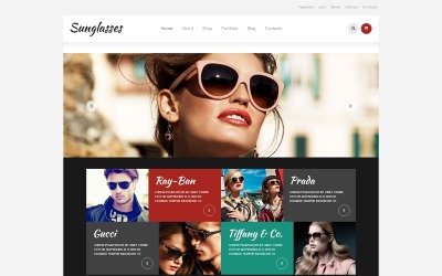 "Sunglasses - Responsive WooCommerce Theme" - адаптивний WooCommerce шаблон №49378