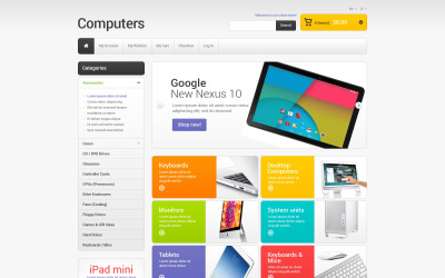 Tema Magento Responsive para Sitio de Tienda de Ordenadores #49367