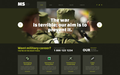 Tema WordPress Flexível para Sites de Militar №49362