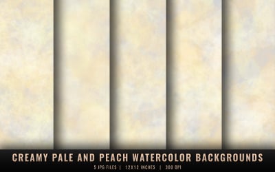 Creamy Pale and Peach Watercolor Backgrounds
