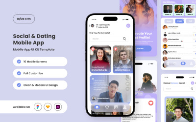 CrushCircle - Kit de interface de usuário para aplicativo de namoro e social juvenil