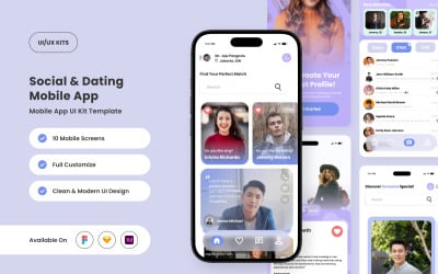 CrushCircle - Youthful Social and Dating App UI Kit