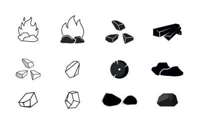 Industrial charcoal Vector icon design illustration v.6