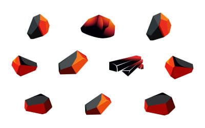 Industrial charcoal Vector icon design illustration v.7