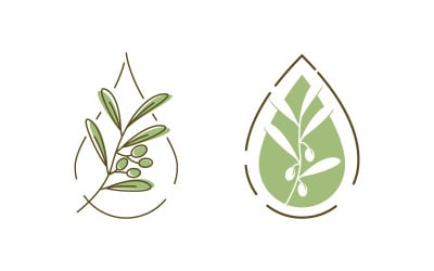 Olive Oil leaf vector illustration design template v.7