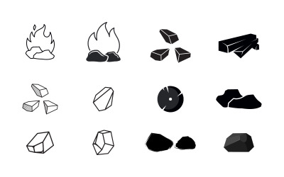 Průmyslové uhlí Vector icon design illustration v.6