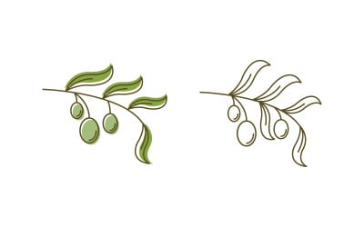 Szablon projektu ilustracji wektorowej liścia oliwy z oliwek v.6