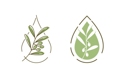 Szablon projektu ilustracji wektorowej liścia oliwy z oliwek v.7