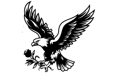 A logo with a eagle illustrator