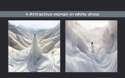 Attractive woman in white dress
