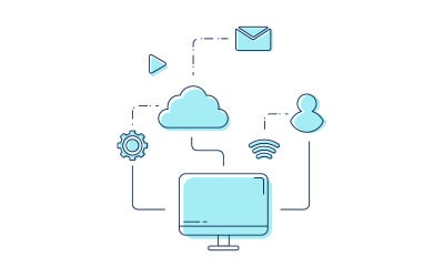 Computing network Vector icon design illustration Template v.10