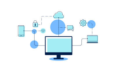 Computing network Vector icon design illustration Template v.11