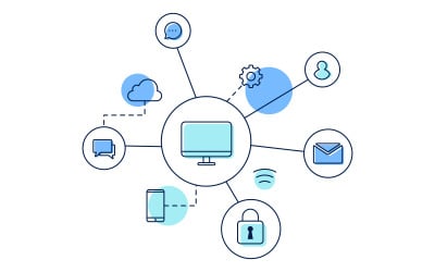 Computing network Vector icon design illustration Template v.14