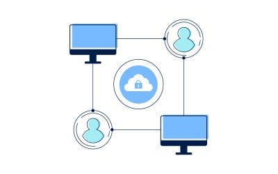 Computing network Vector icon design illustration Template v.17