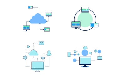 Computing network Vector icon design illustration Template v.18