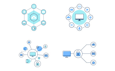 Computing network Vector icon design illustration Template v.19
